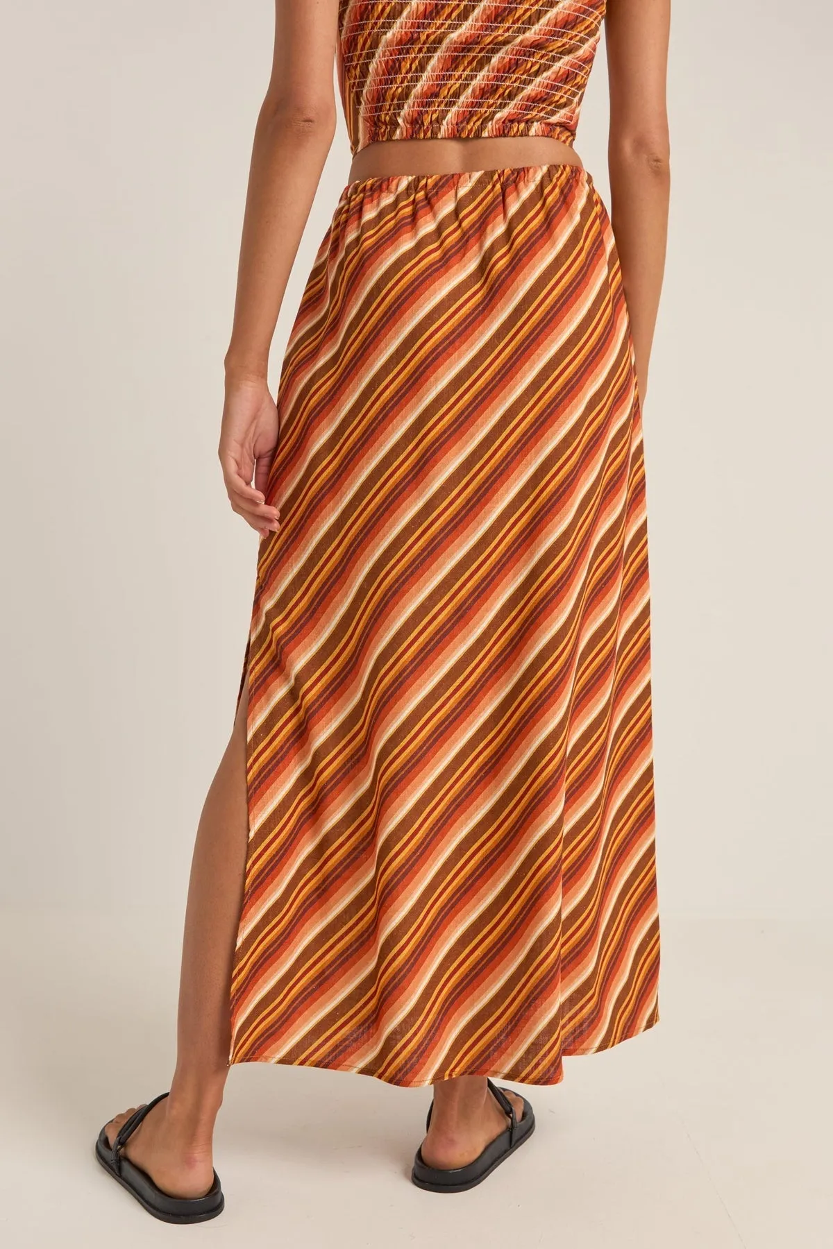 RHYTHM Chica Stripe Woven Maxi Skirt