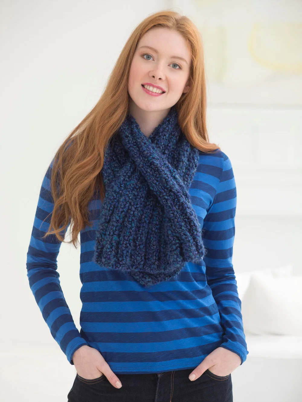 Ribbed Wrap Scarf (Knit)