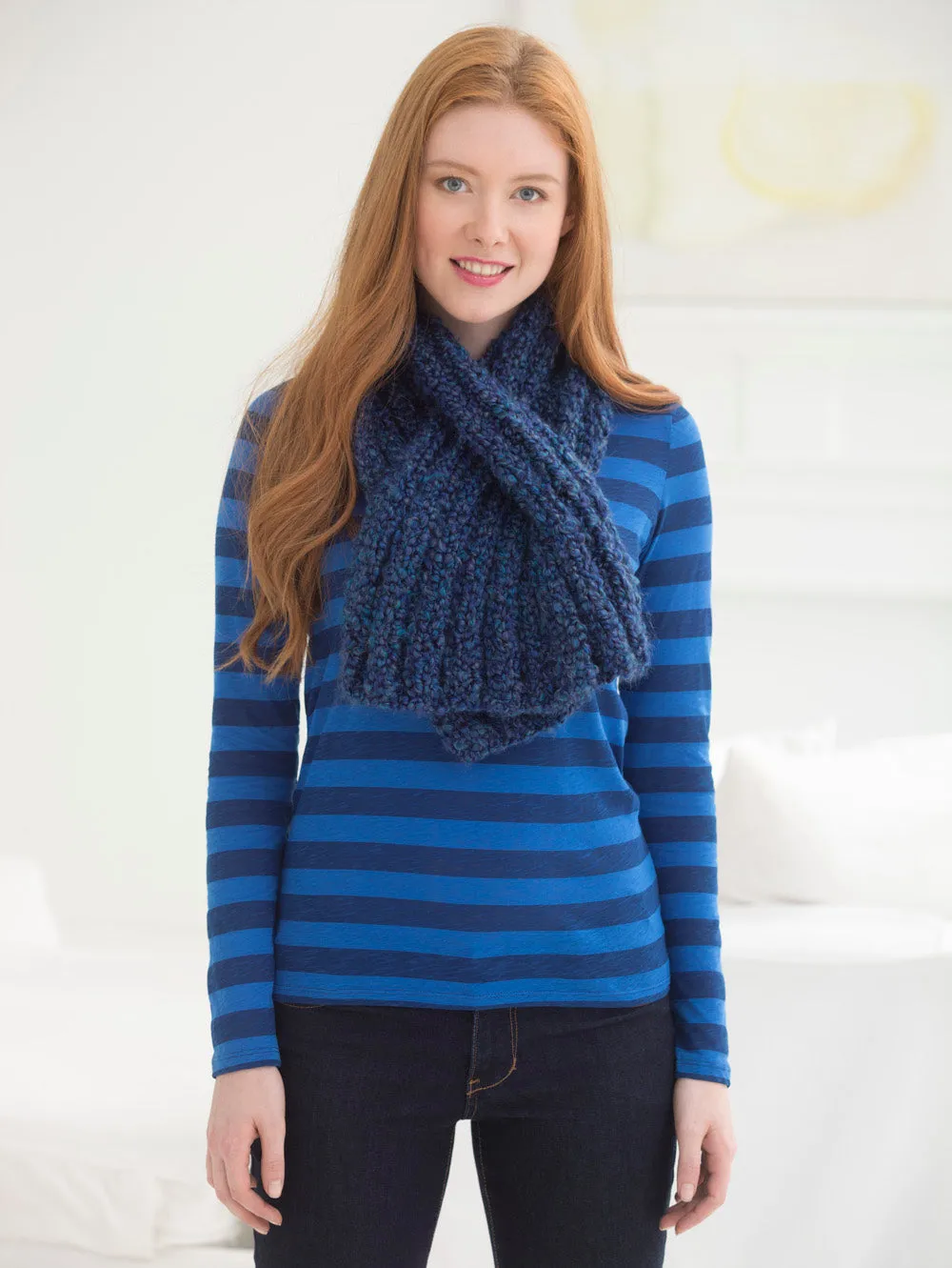 Ribbed Wrap Scarf (Knit)