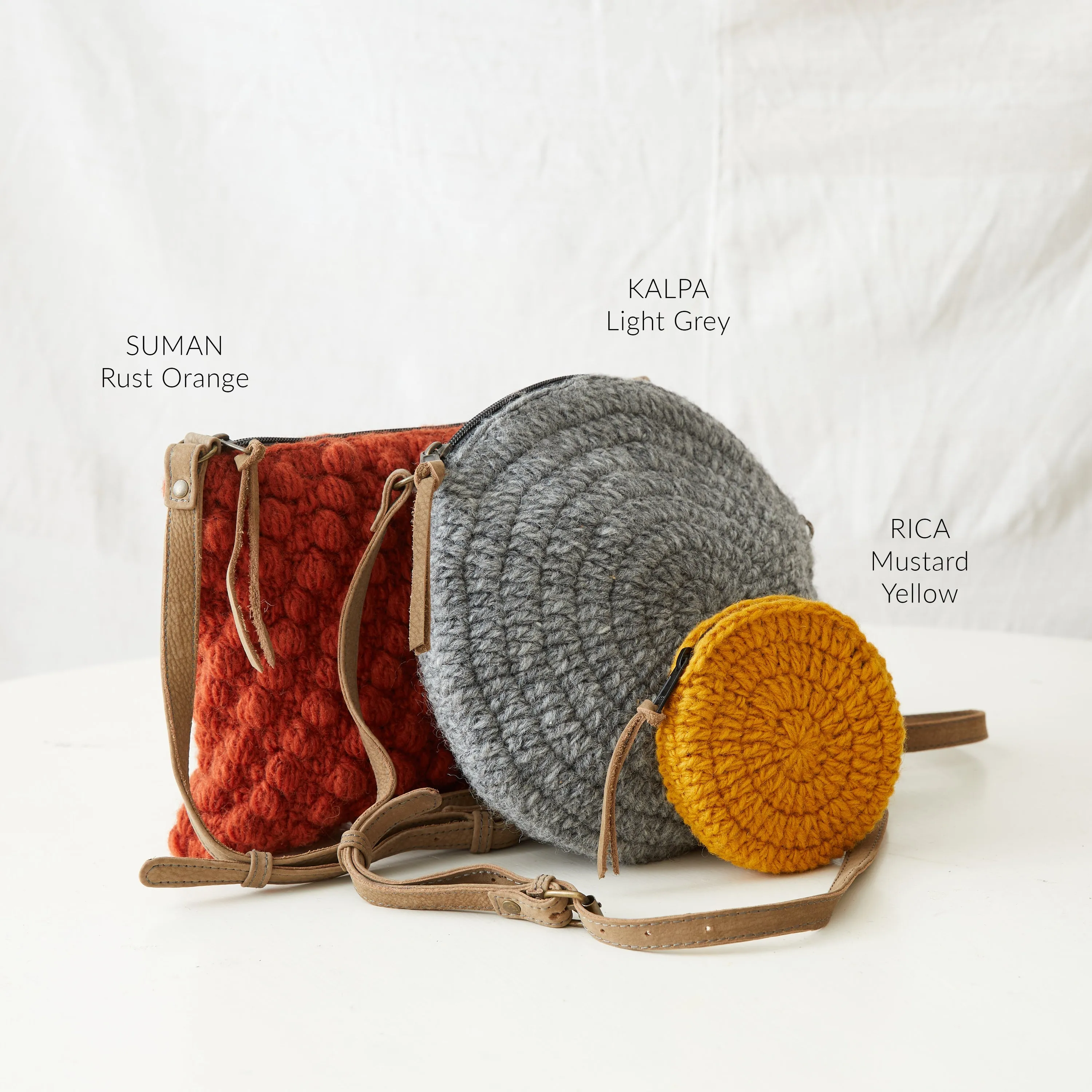 RICA Crochet Wool Circular Spiral Coin Purse