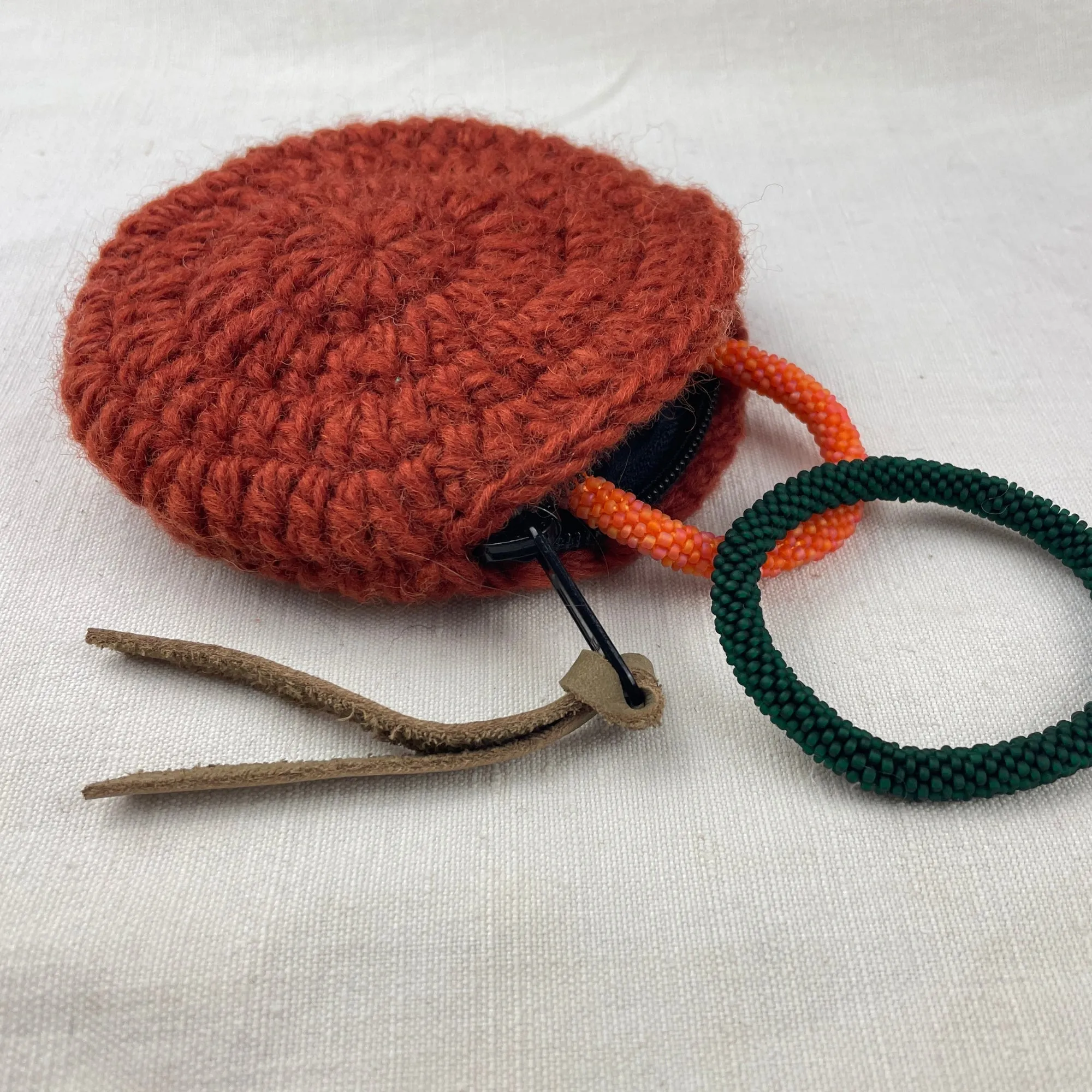 RICA Crochet Wool Circular Spiral Coin Purse