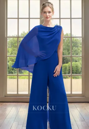 Simple & Casual Cap Sleeves Sheath Chiffon Cocktail Mother of the Bride Dress