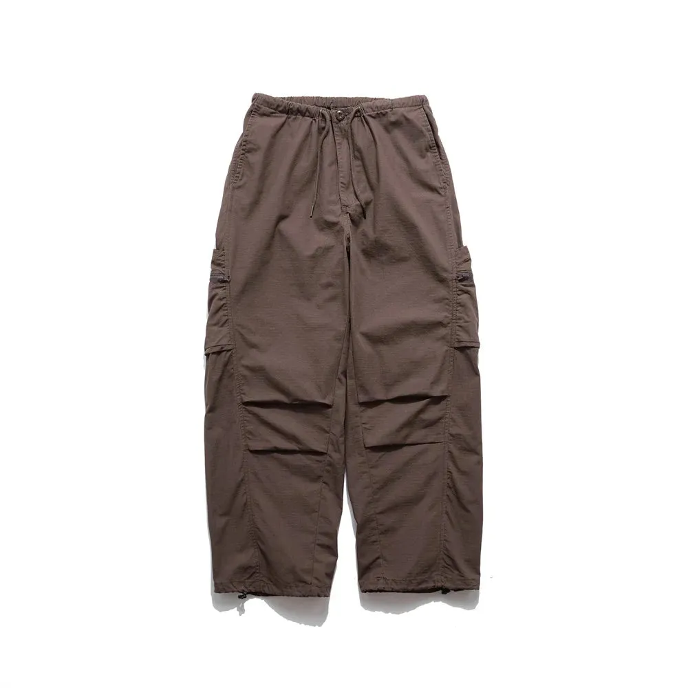 Solid Color Safari Style Cargo Pants with Drawstring Waist