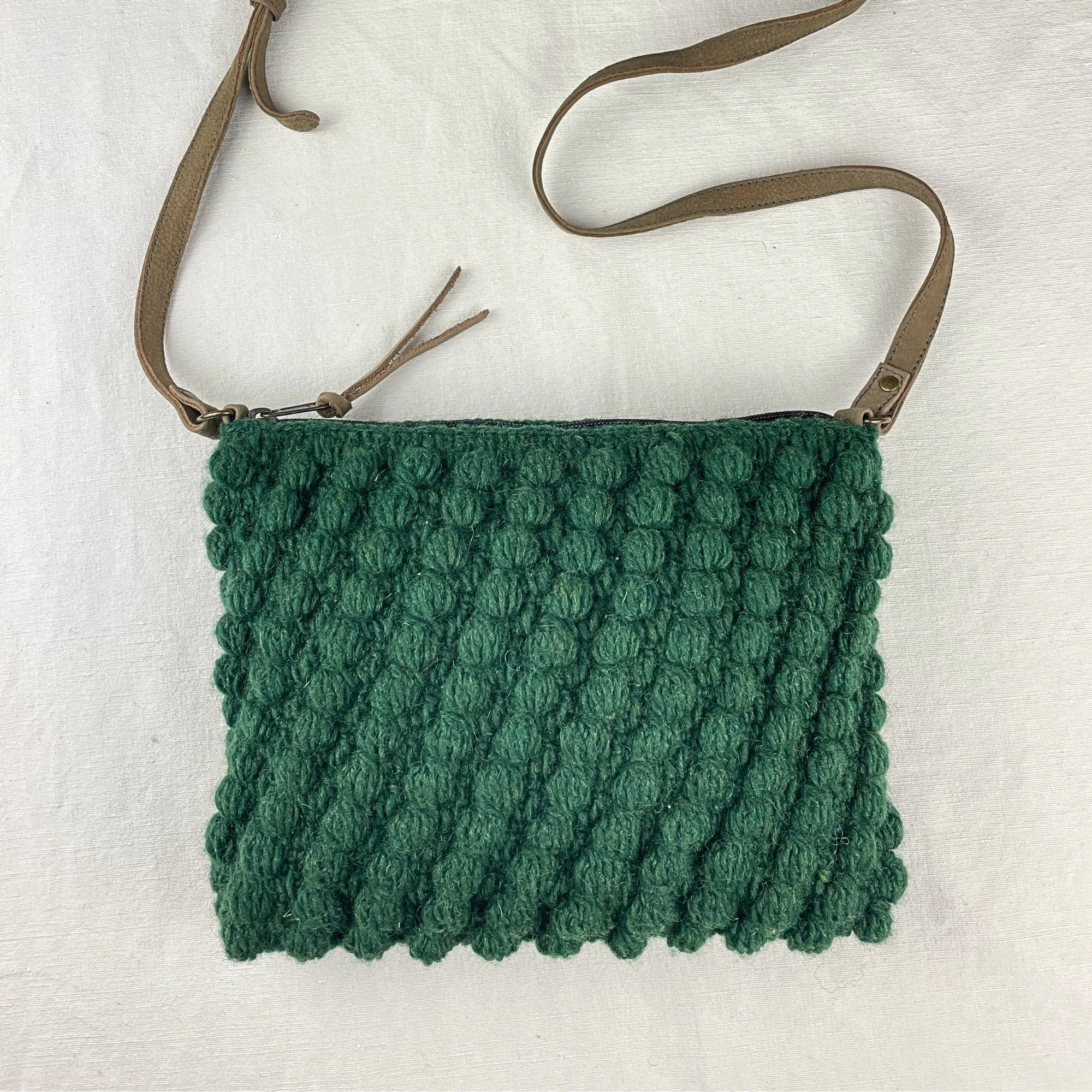 SUMAN Crochet Boho Bobble Cross Body Handbag