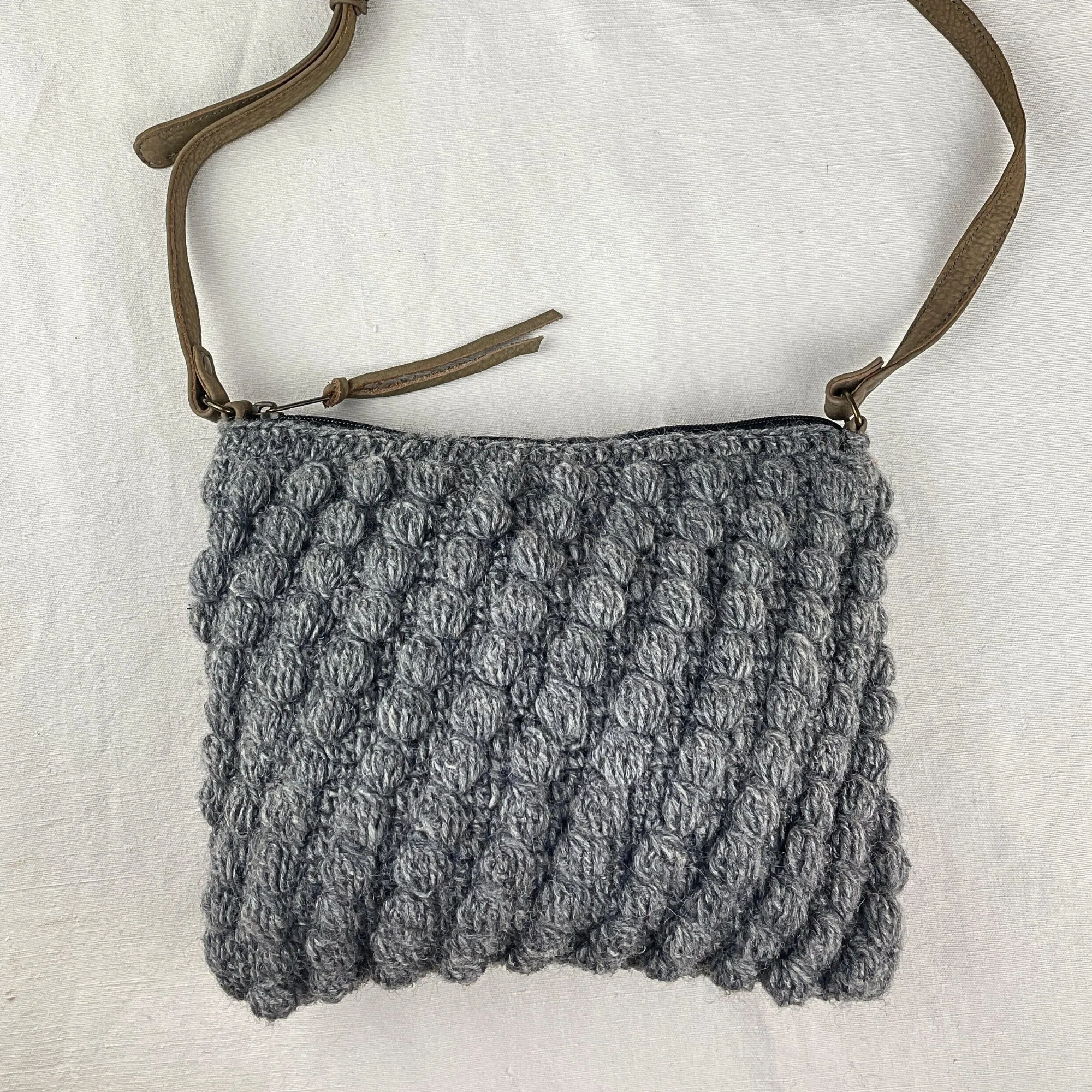 SUMAN Crochet Boho Bobble Cross Body Handbag