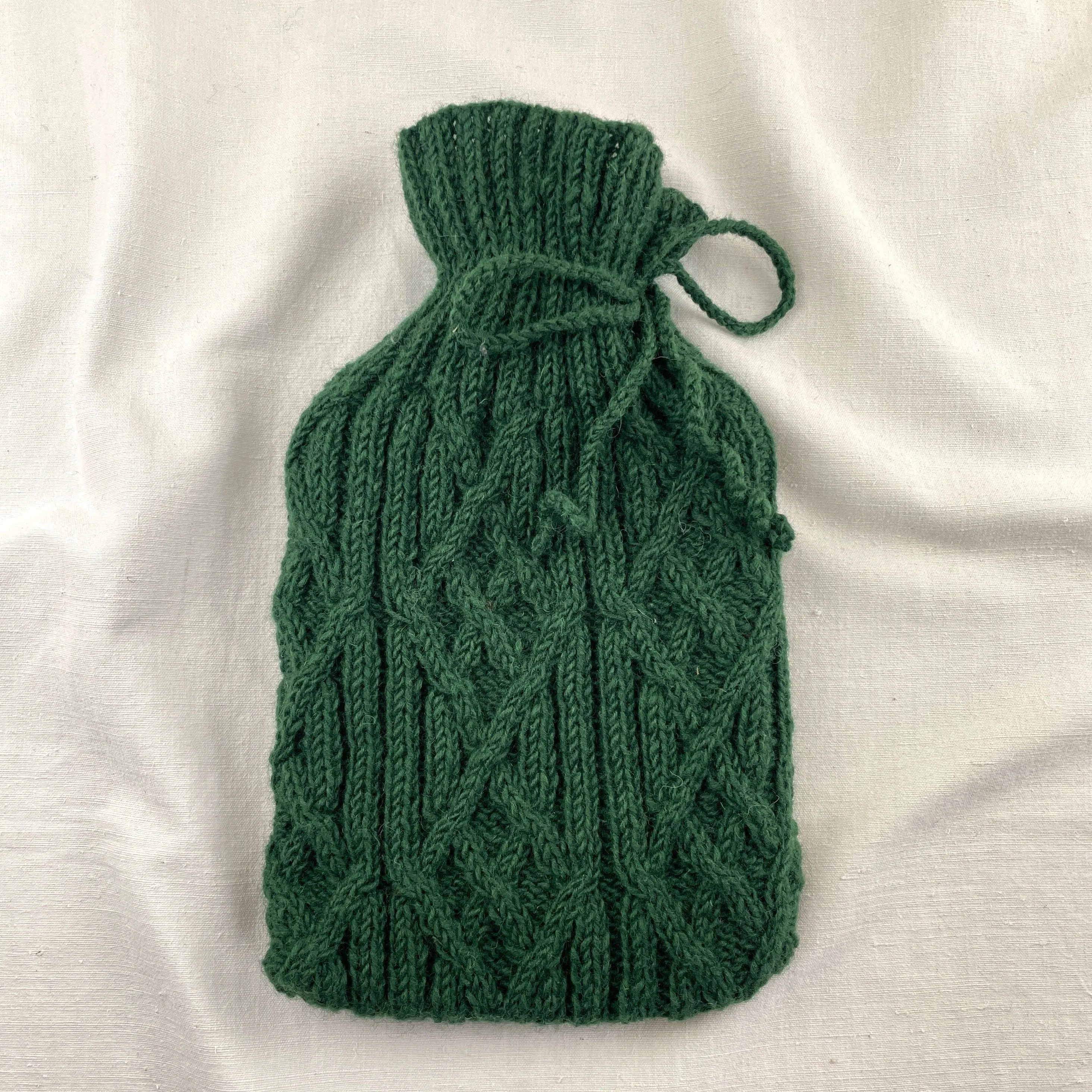 TAMASI Cable Handknit Wool Hot Water Bottle Cover