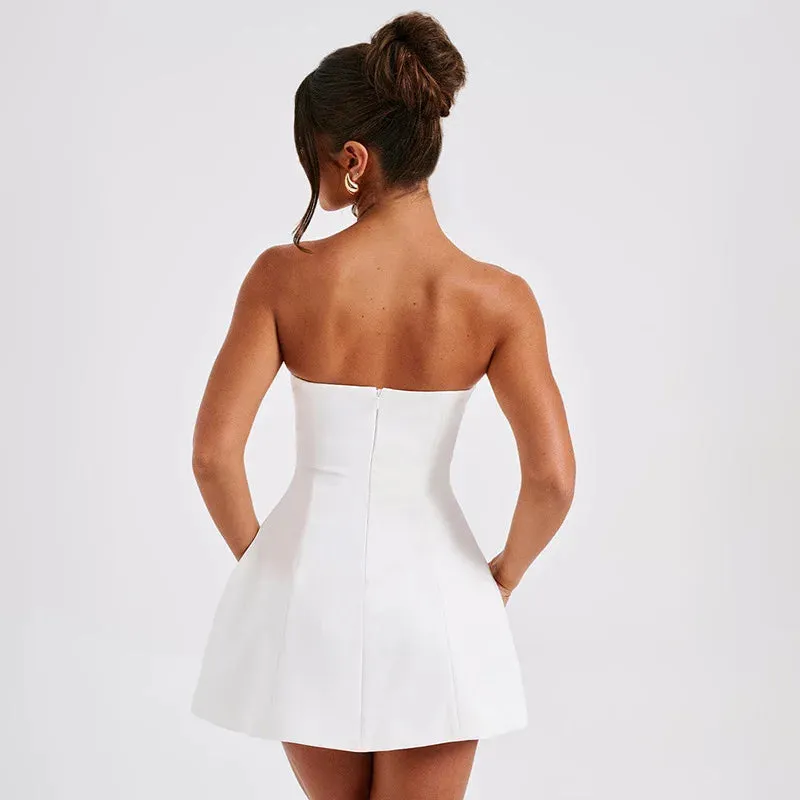 TARUXY strapless high-waisted mini dress