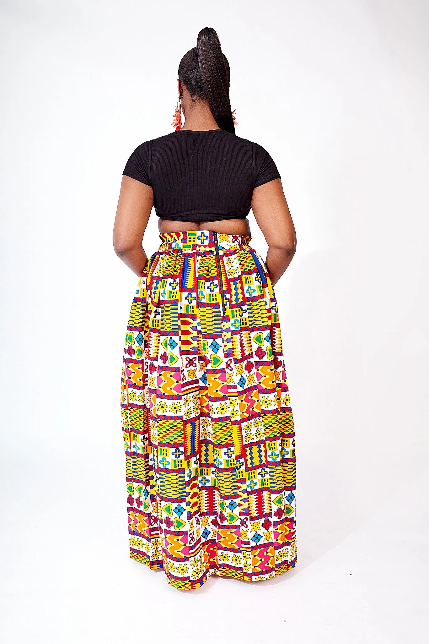 TELE AFRICAN PRINT MAXI SKIRT