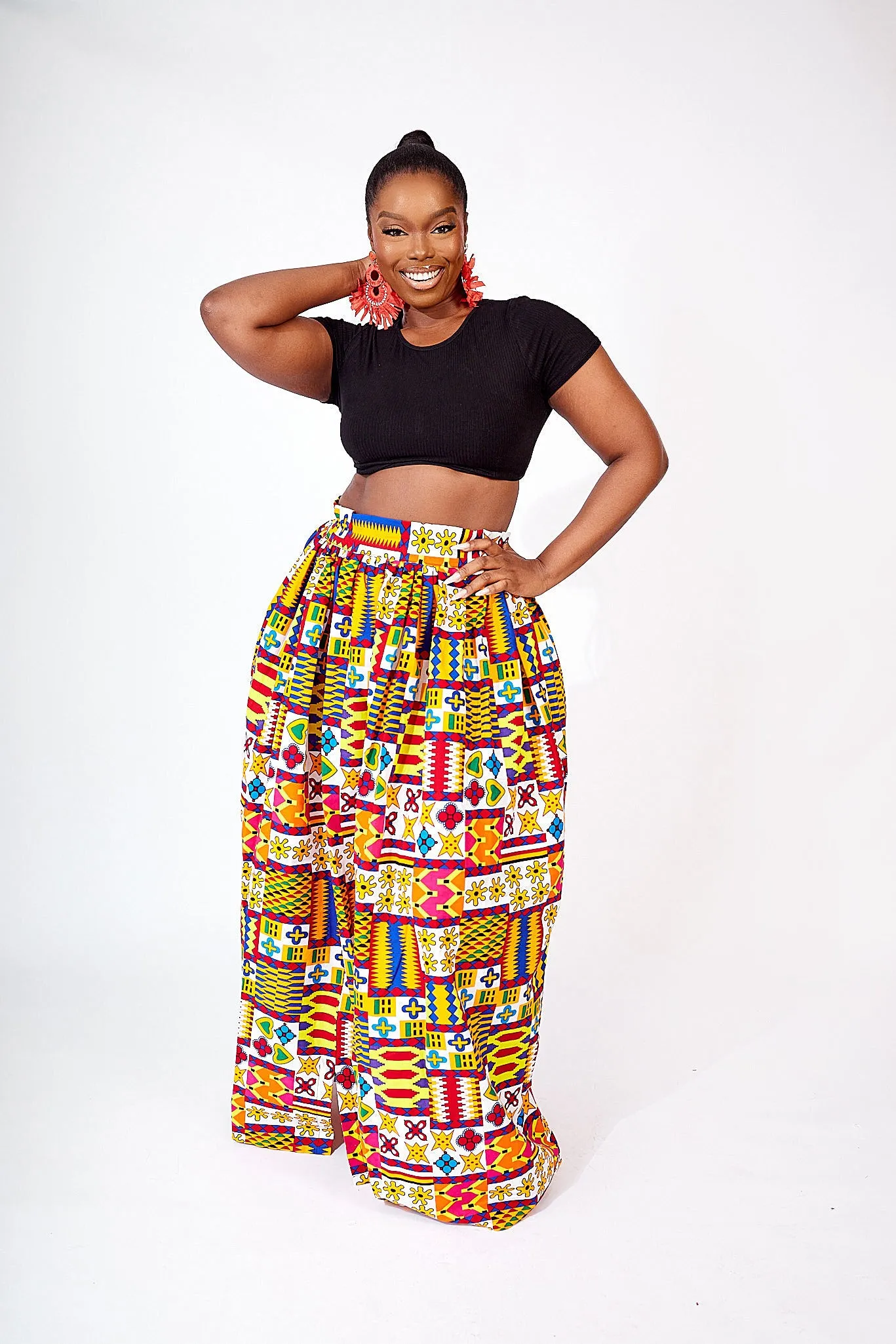 TELE AFRICAN PRINT MAXI SKIRT