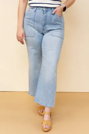 Tell Me More Wide Leg Cropped Jean