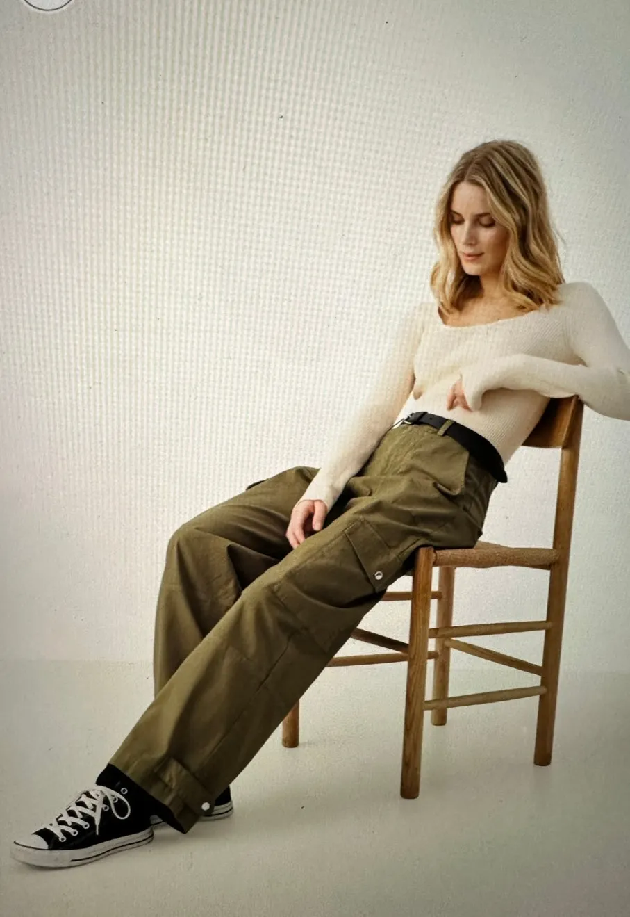 The Crina Cargo Pants by Part Two - Khaki - PLUS