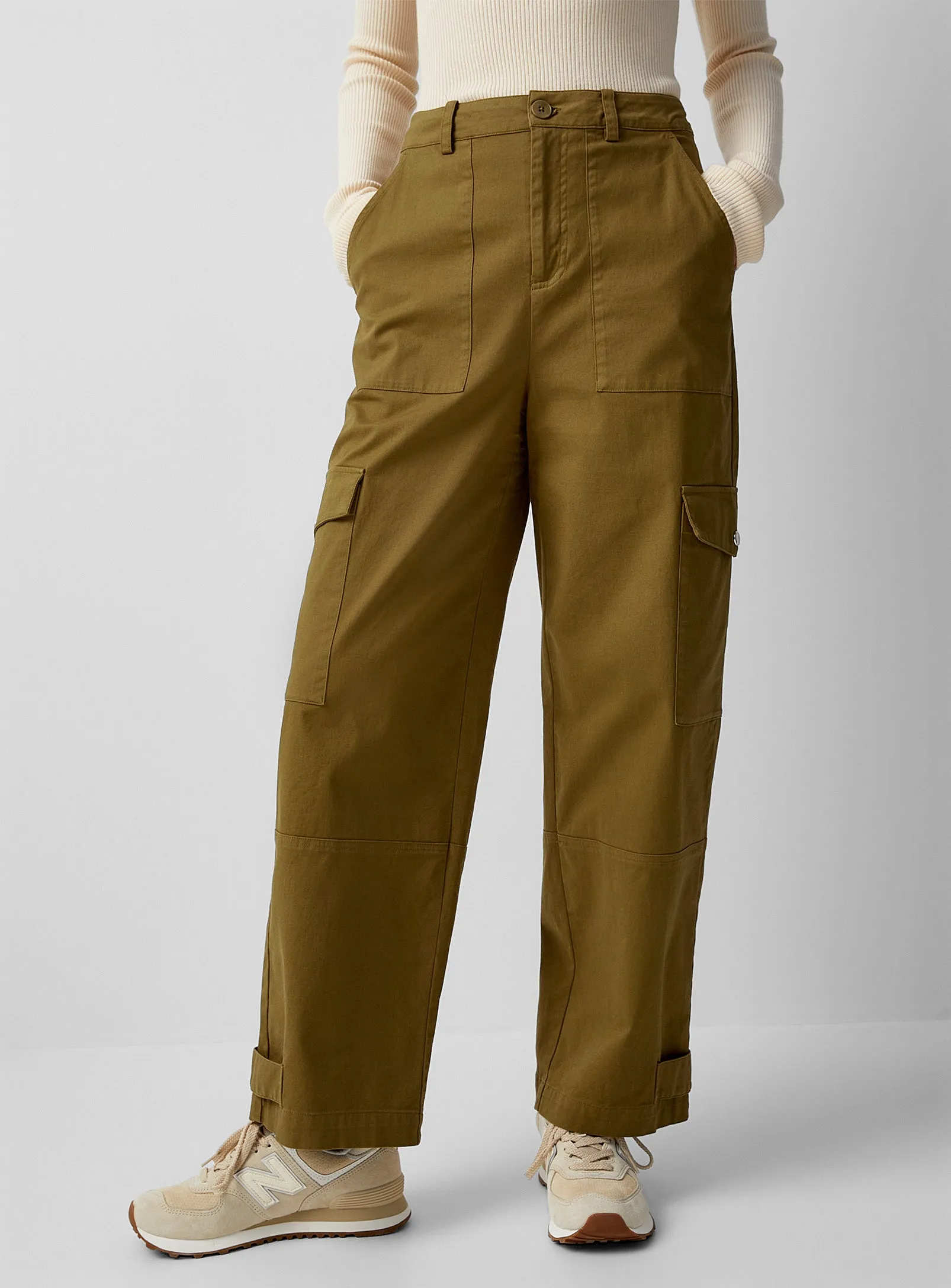 The Crina Cargo Pants by Part Two - Khaki - PLUS