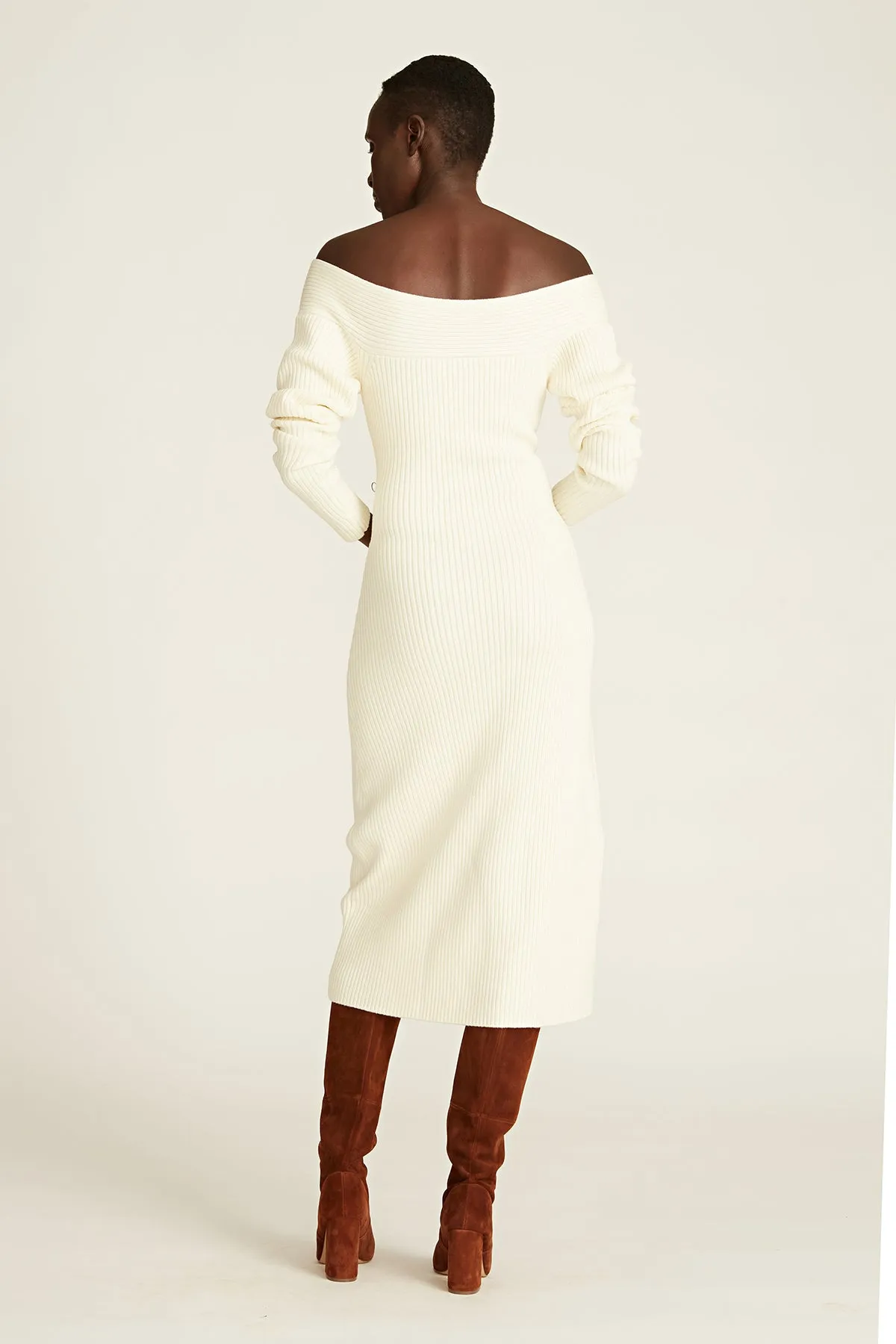 Trianna Off Shoulder Wool Dress