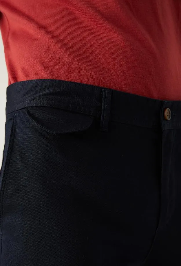 Twn Slim Fit Navy Blue Dobby Chino Trousers