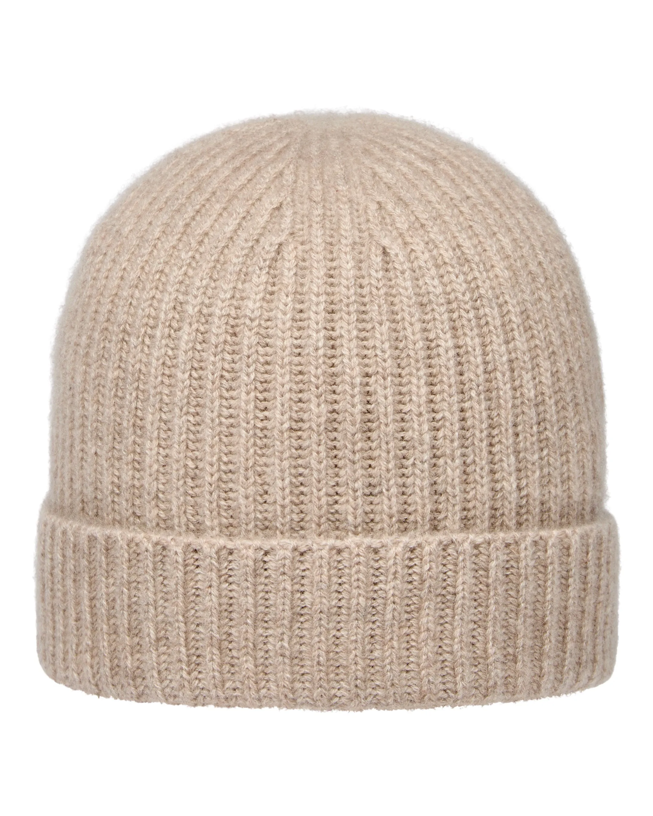 Unisex Ribbed Cashmere Hat Oatmeal Brown