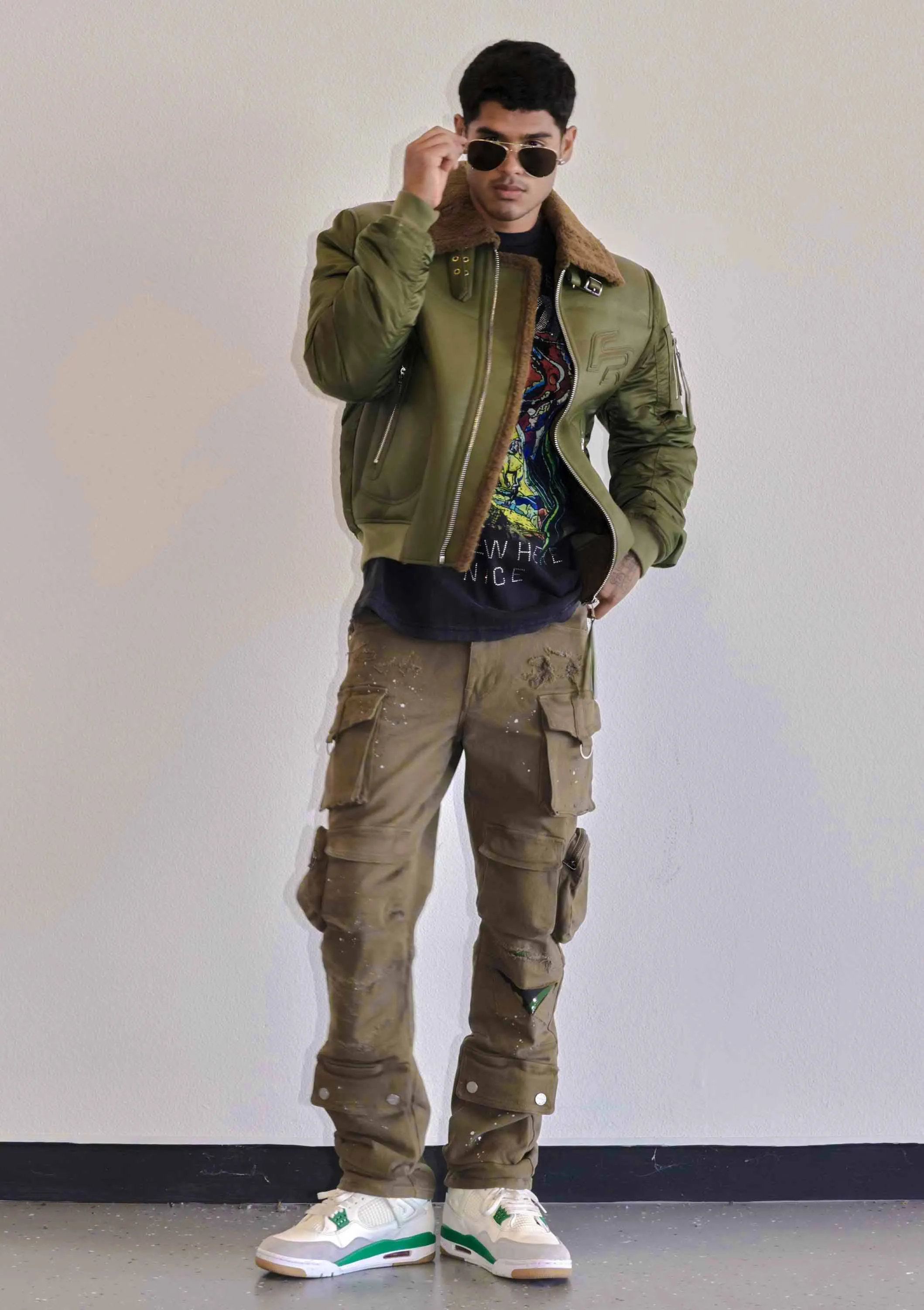 UTILITY CARGO MULTI TWILL PANTS OLIVE