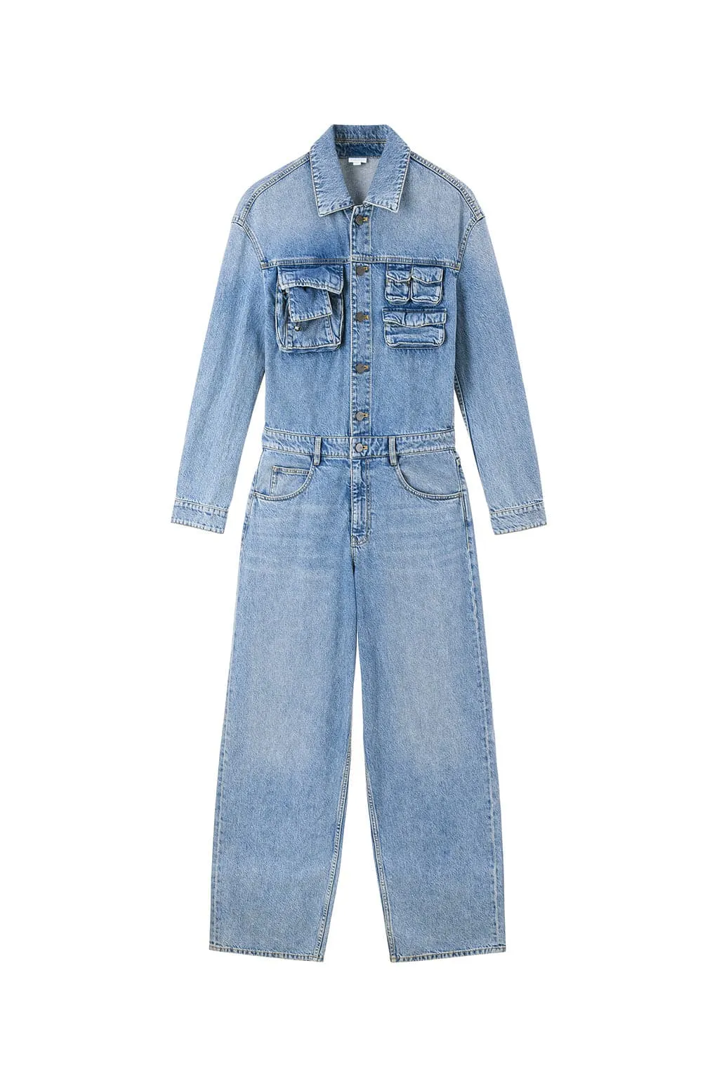 Vintage Cargo Style Denim Jumpsuit