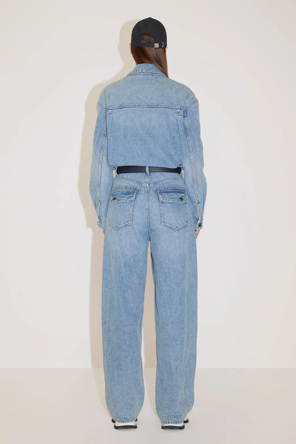 Vintage Cargo Style Denim Jumpsuit