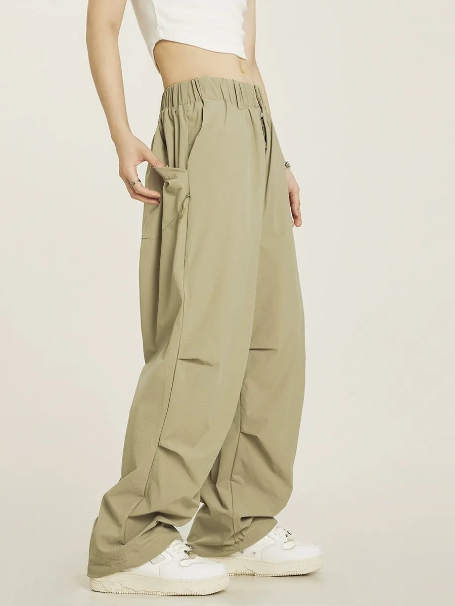 Vintage Pleated Parachute Pants Cargo