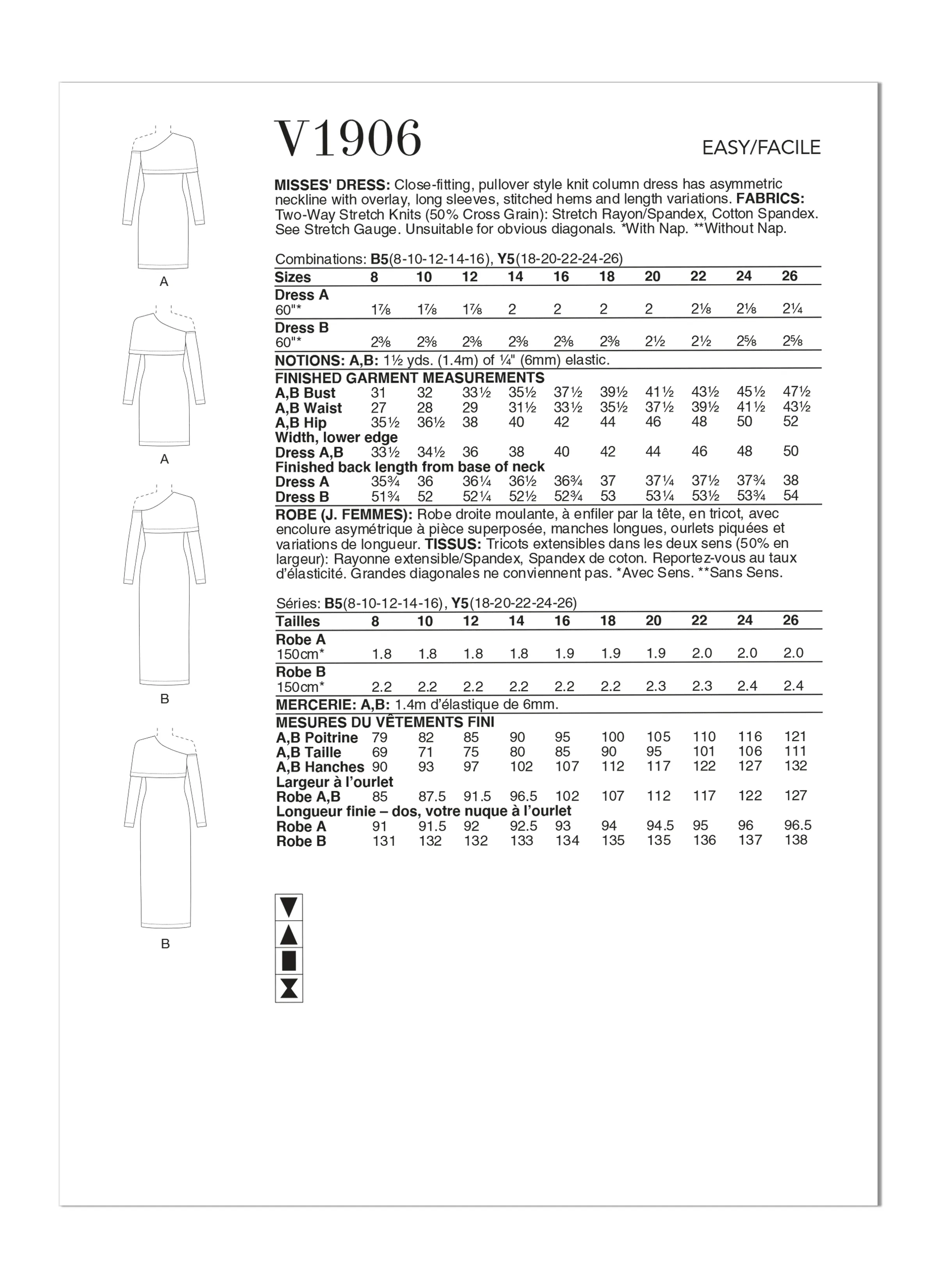 Vogue Pattern V1906 Misses' Dress