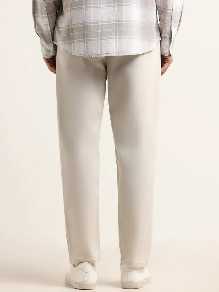 WES Casuals Beige Relaxed Fit Chinos