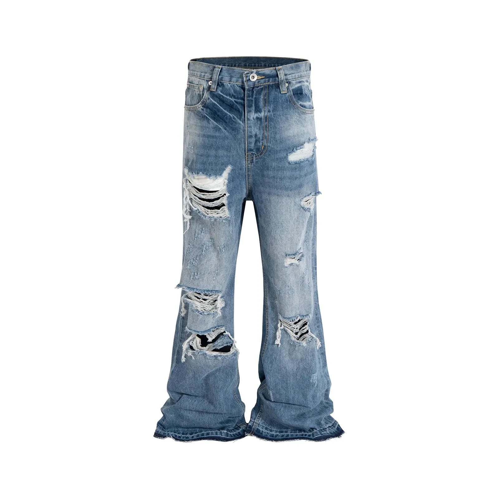 Wiaofellas  -  Tassel Frayed Damaged Hole Baggy Jeans for Men and Women Streetwear Casual Pantalones Hombre Denim Trousers Oversize Cargo Pants