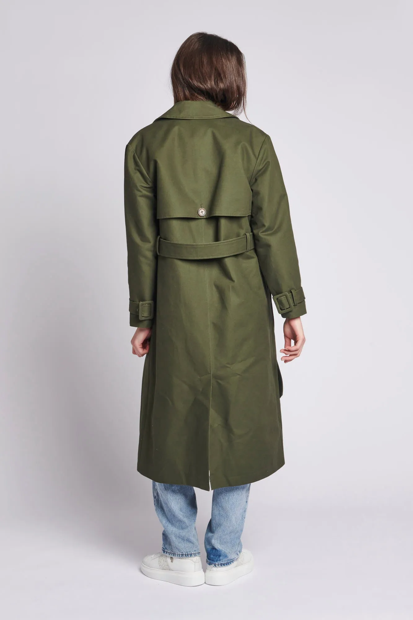 Womens Trench Coat in Forest Night